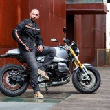 Geaca moto barbati W-TEC 2Stripe ventilata, negru/bej/orange