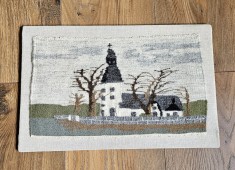 TABLOU VINTAGE DIN BUMBAC CU TESATURA DIN LANA ATASATA