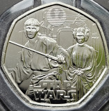 50 pence 2023 Marea Britanie, Luke Skywalker and Princess Leia, Star Wars, Bunc, Europa