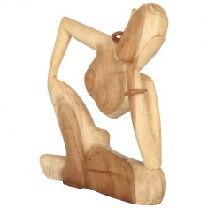 Sculptura moderna din lemn exotic Abstract Thinker, XL