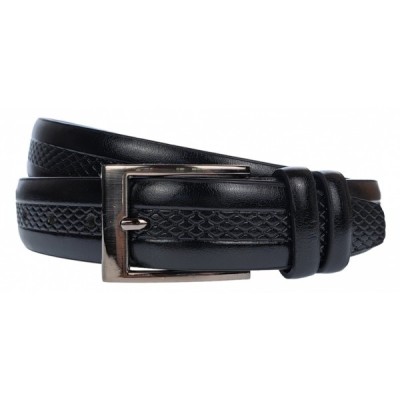 Curea barbati, eleganta pentru costum, latime 3.5cm, NEGRU, piele eco - CK114N foto