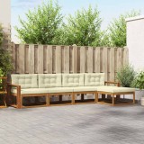 vidaXL Set de canapele de exterior cu pernă 5 pcs Natural și Crem 3367443