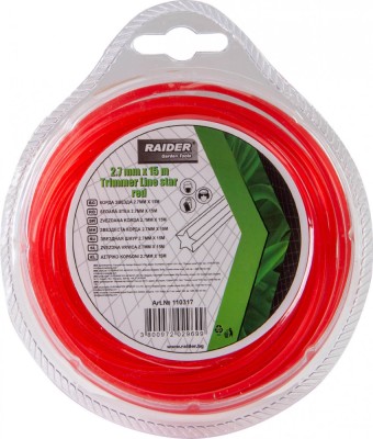 Fir stea pentru motocoase, 2.7 mm x 15 m, rosu, Raider Garden Tools 110317 foto