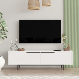 Comoda TV Bedora, 160x35.5x45.1 cm, PAL, alb