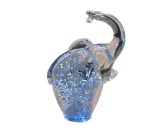 FIGURINA DECORATIVA VINTAGE DIN STICLA MASIV, MODEL STILIZAT ELEFANT