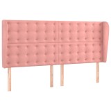 Cumpara ieftin Tablie de pat cu aripioare, roz, 183x23x118/128 cm, catifea