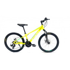 Bicicleta MTB 24&Prime; BR Tornado, cadru Aluminiu, 21 viteze, cu Shimano, verde