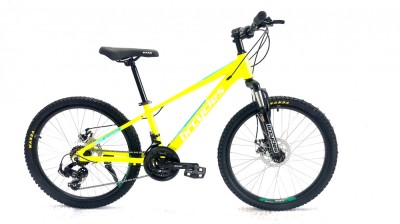Bicicleta MTB 24&amp;Prime; BR Tornado, cadru Aluminiu, 21 viteze, cu Shimano, verde foto