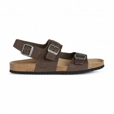 Geox sandale din piele intoarsa U SANDAL GHITA A barbati, culoarea maro, U159VA 00032 C6024