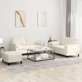 vidaXL Set de canapele cu perne, 3 piese, crem, catifea 3202012
