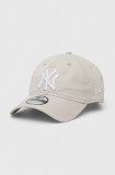 Cumpara ieftin New Era șapcă de baseball din bumbac culoarea gri, cu model, NEW YORK YANKEES