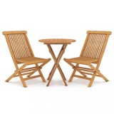 Set mobilier gradina, 3 piese, lemn masiv de tec
