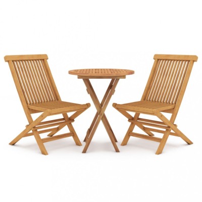Set mobilier gradina, 3 piese, lemn masiv de tec foto