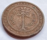 352. Moneda Ceylon 5 cents 1870