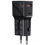 Incarcator Retea Yesido MC17 Travel, 20W, 3A, 1 x USB-A - 1 x USB-C, Negru, Universal