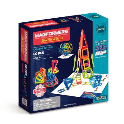 Joc magnetic de constructie Magformers Creator Set - Creatorul, 60 piese foto