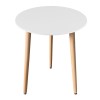 Masa stil scandinav, Artool, Kami, rotunda, MDF si lemn, alb, 60x74 cm