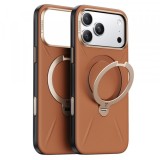 Husa MagSafe pentru Apple iPhone 18 Pro / 17 Pro, Torras, QPRO Leather, Maro
