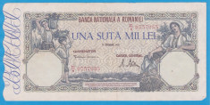 (15) BANCNOTA ROMANIA - 100.000 LEI 1946 (20 DECEMBRIE 1946), STARE BUNA foto