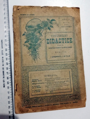 REVISTA CONVORBIRI DIDACTICE - AUG , SEPTEMBRIE 1900 foto