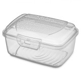 Caserolă Plastic cu Capac Integrat, 350 ml, Transparent, Oem