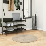 vidaXL Covor ISTAN, cu fire &icirc;nalte, aspect lucios, bej, &Oslash; 80 cm