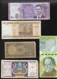 Set 5 bancnote de prin lume adunate (cele din imagini) #293, Asia