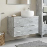 Cumpara ieftin Set dulap baie 2 buc. Gri Beton 79,5 x 44,5 x 80 cm