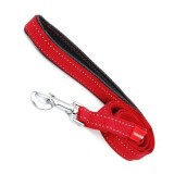 Lesa pentru caini, cu maner captusit, 25mm x 1.2m, max.60kg, Rosu, Ropet