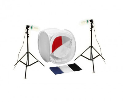 Kit pentru fotografie produs cort 60cm+stativ250cm+bec85W foto