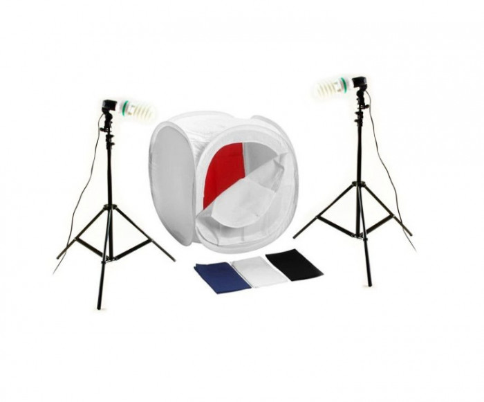 Kit pentru fotografie produs cort 60cm+stativ190cm+bec85W