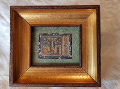 argint CRUCIFICAREA lui ISUS HRISTOS pe TIMBRU marcat TABLOU CERTIFICAT INSERIAT