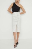 Day Birger et Mikkelsen fusta din in culoarea alb, midi, drept