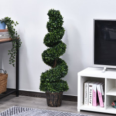 Outsunny Planta Artificiala Cimisir Spiralat pentru Interior si Exterior cu Ghiveci Ф32 x 112cm