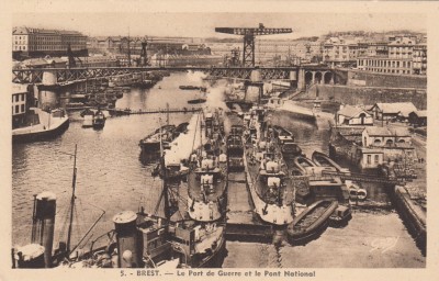 Franta - BREST - PORTUL de RZBOI si NATIONAL - Necirculata foto