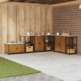 vidaXL Depozitare pentru bucătărie cu ușă Ruginit 60 x 50 x 92 cm Oțel 874995