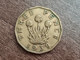 M3 C50 - Moneda foarte veche - Anglia - three pence - 1939