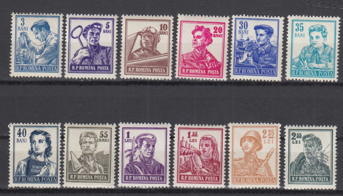 ROMANIA 1955/56 LP 381 UZUALE ACTIVITATI SERIE MNH