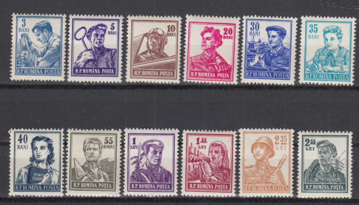 ROMANIA 1955/56 LP 381 UZUALE ACTIVITATI SERIE MNH