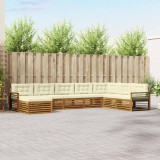 vidaXL Seturi de canapele 8 pcs Natural și Crem Lemn Solid de Acacia 3373950