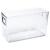 Set Organizatoare din Plastic pentru Frigider, Transparent, 2 pentru Obiecte Mici si 2 pentru Sticle