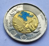 126. Moneda Canada 2 dollars 2017 (100th Anniversary of the Discovery of Insulin - Coloured), America de Nord