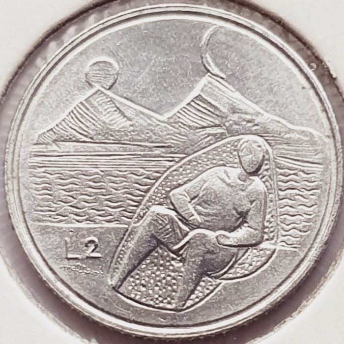 2726 San Marino 2 Lire 1976 Family - Sitting Woman km 52