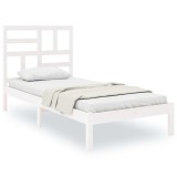 Cumpara ieftin Cadru de pat, alb, 100x200 cm, lemn masiv