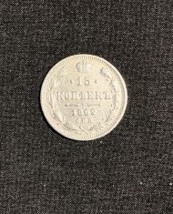 Moneda 15 copeici 1862 Rusia argint