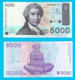 Croatia (p#24) 5.000 Dinara 1992 UNC &#039;Glagolica&#039; serie: DO795813