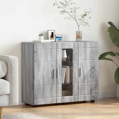vidaXL Bufet cu raft sonoma gri 55.5 x 29 x 100 cm Lemn compozit foto
