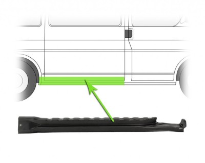 Prag VW Transporter (T4) Caravelle, Multivan 07.1990-03.2003 Usa Fata Dreapta interior, 1320mm (pentru modelul scurt si lung), prag din metal foto