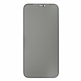 Folie de sticla securizata IdeallStore&reg; pentru protectie compatibila iPhone 12/12 PRO, 3D, Anti-spy, neagra