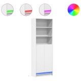 Cumpara ieftin Dulap inalt cu LED alb 69x32,5x200 cm lemn prelucrat